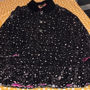 Women’s leopard coat with faux fur collar